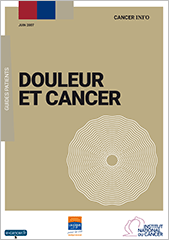 Couverture du guide Cancer info "Douleur et cancer"